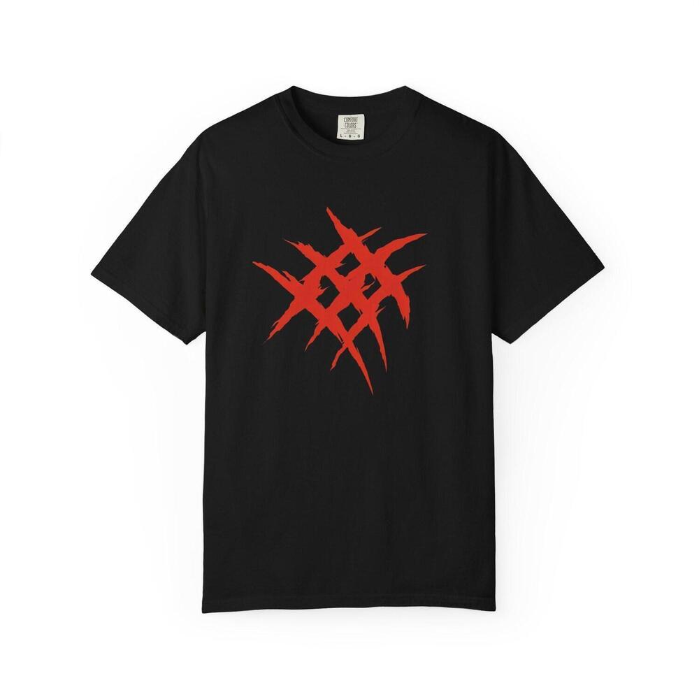 Red Devil Skull Illustration T-Shirt Graphic Horror Back Print